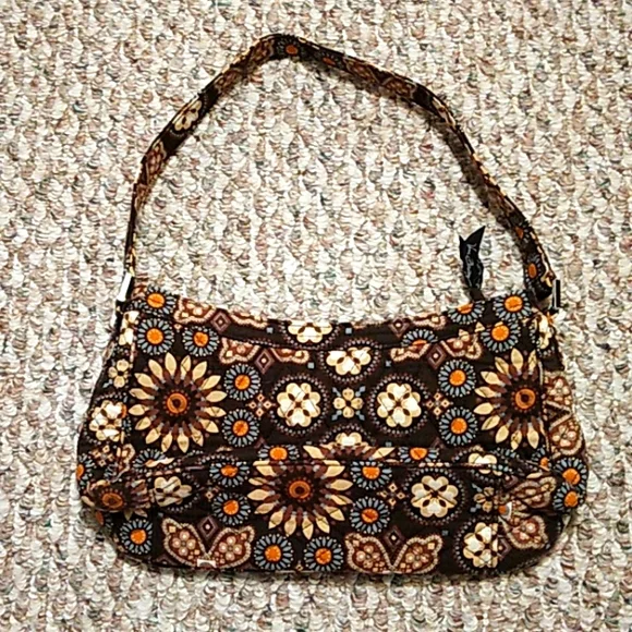 EUC Vera Bradley brown floral shoulder bag - Picture 2 of 4